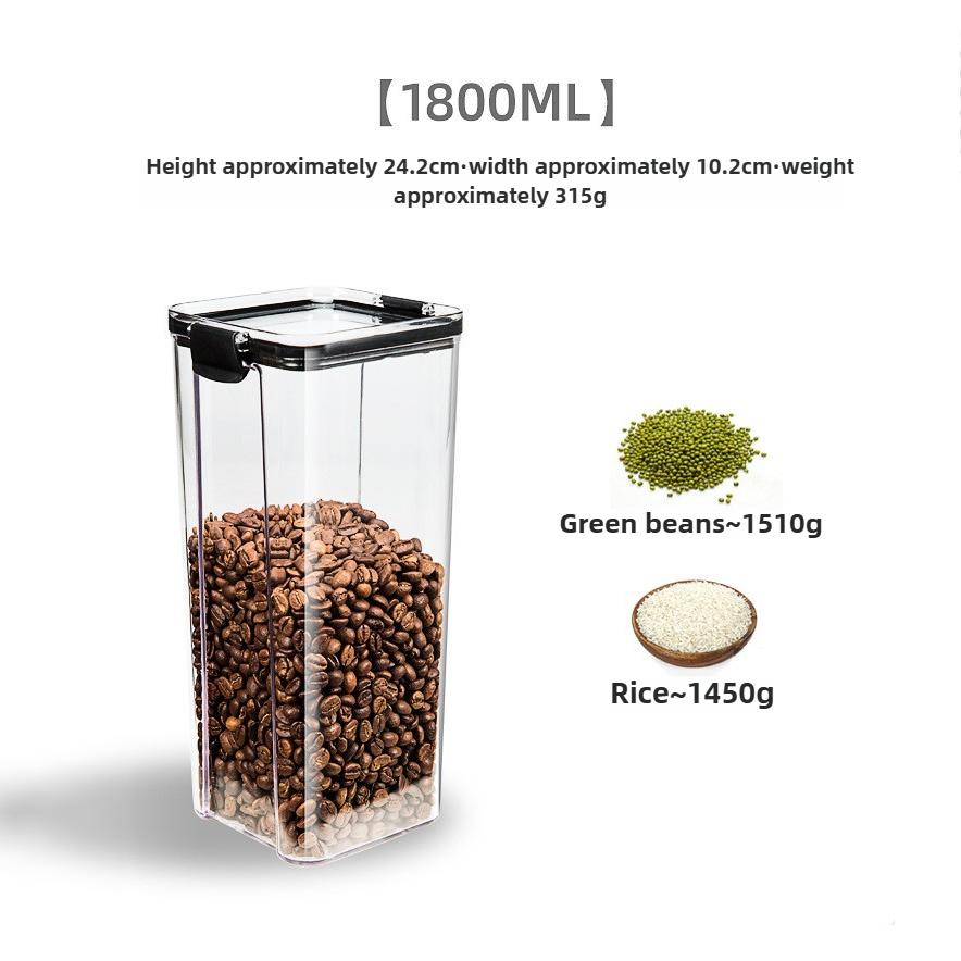 Transparent Plastic Sealed Canister Home Food Storage Container Grain, Nuts, and Spice Storage Jar