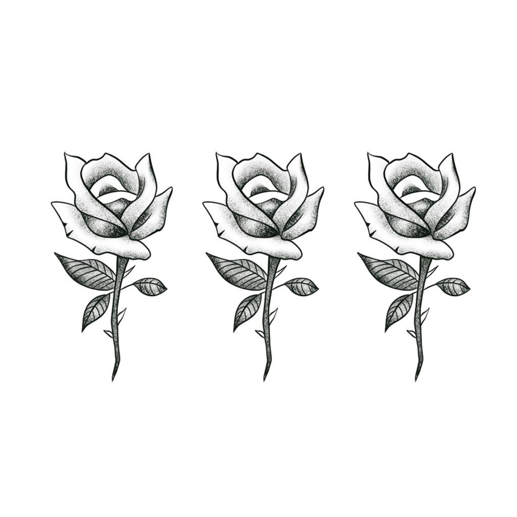 High-End Small Fresh Color Beautiful English Flower Hand Collarbone Simulation Flower Tattoo Sticker