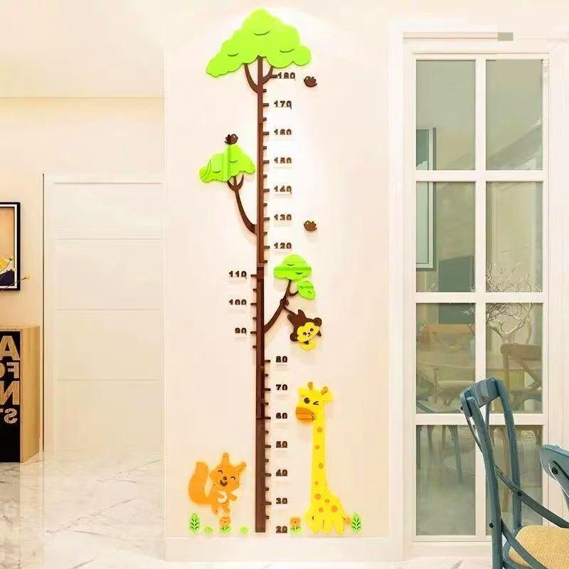 Cartoon Height Measure Decals For Kids Room Wall Decor Growth Children Chart PVC Wall Stickers Bedroom Decor DIY Wall Mural Art