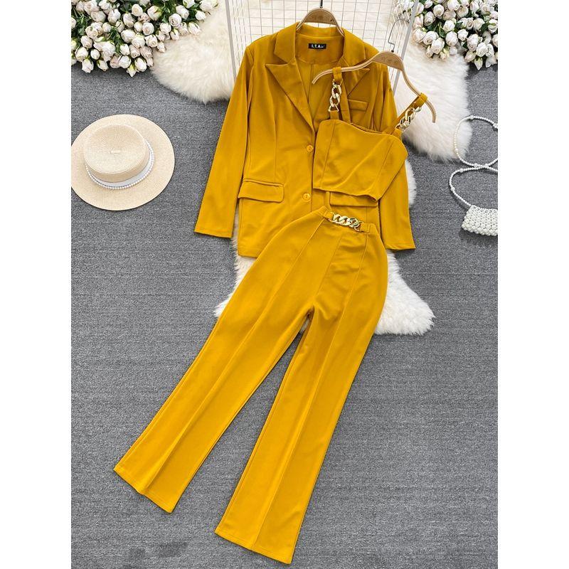 Skinny Pants Professional Cropped Camisole Fashion Suit