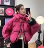 Double-sided wear of the new casual contrasting color bread jacket, fashionable texture and warm hooded loose down jacket for women