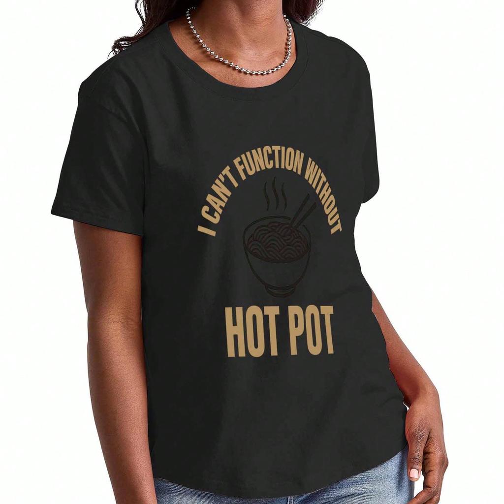 Hot Pot Addiction Wounisex's Cotton T Shirt, Premium Cotton Print,Durable,Casual Fashion,I Work To Support My Hot Pot Addiction Graphic Tee, Raunisex