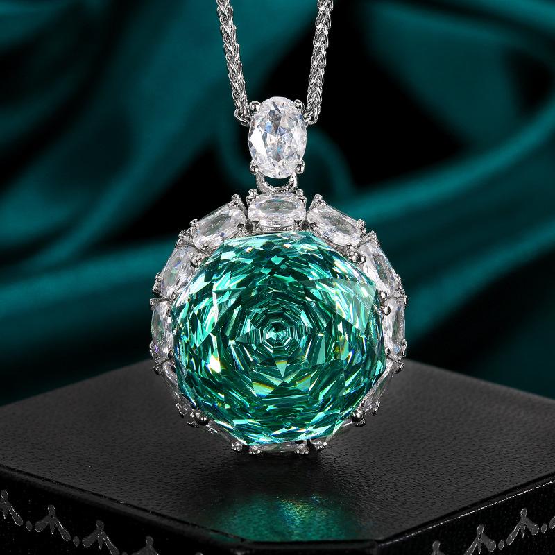 Jewelry Copper Bottom Gold-Plated Rose Cut Parra Green Temperament Set Women 18-16M