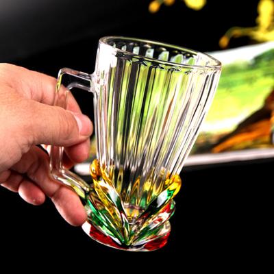 Painted Glass Coffee Cup 250ml Art Latte Mug 3D Stained Glass Tea Cup Heat-Resistant Glass Mug Gift for Coffee Lovers