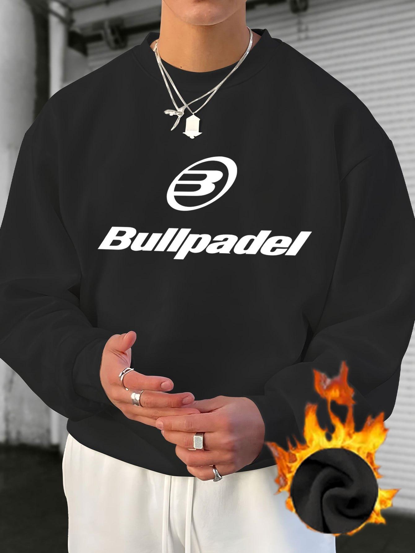 Men s Polyester Crew Neck Sweatshirt Soft Lightweight Casual Long Sleeve Lounge Top for Fall S