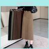 Corduroy Half Skirt For Women With High Waist And Slit For Casual Office Wear