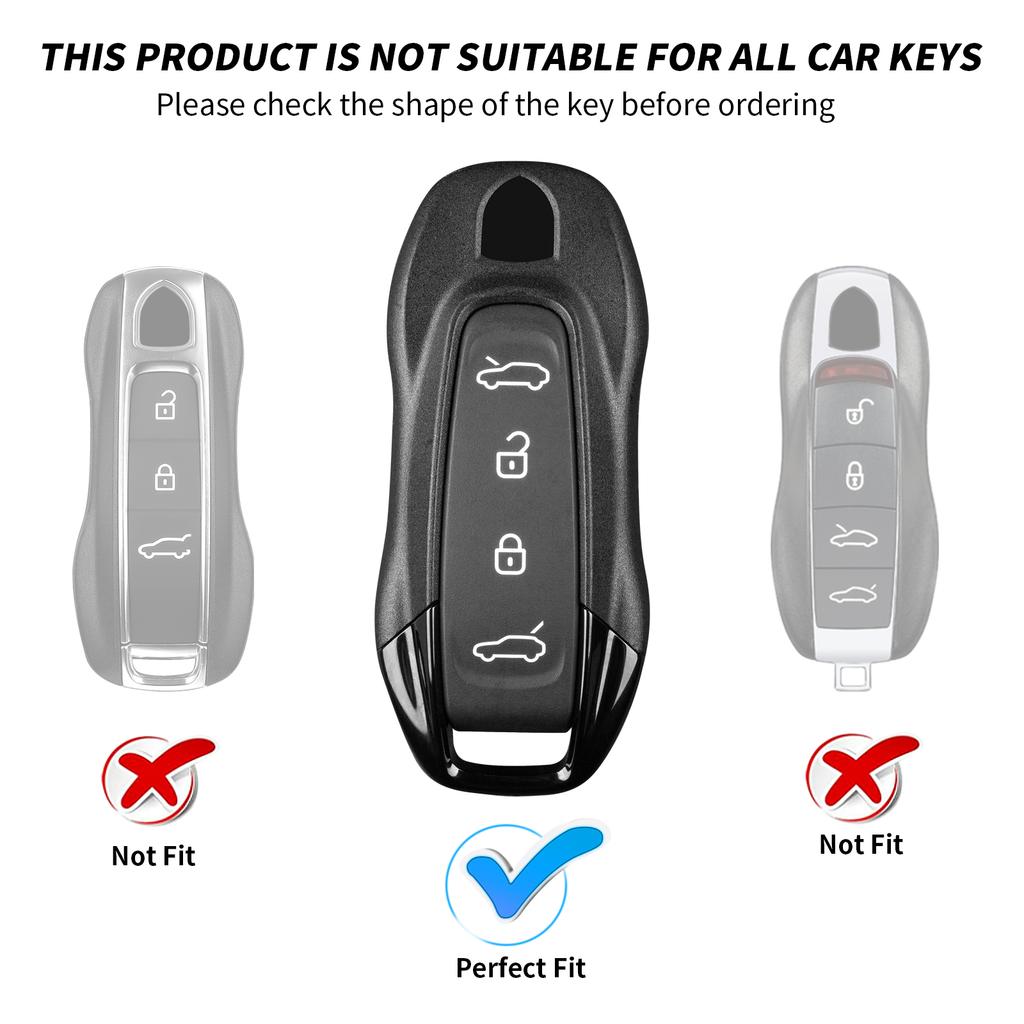 ADY4 Real Carbon Fiber Key Fob Cover with Keychain Fits Porsche Macan 4 EV Electric Model 2024 2025 Taycan 2022 Key Shell Accessories