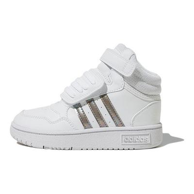 Hoops Mid 3.0 Ac Synthetic Leather Durable High-Top Sneakers Baby Sneakers White HP2660