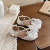 Baotou Prinzessinnen-Sandalen mit Strass-Schleife und weicher Sohle für Mädchen - 2026 Frühling/Sommer Koreanischer Stil