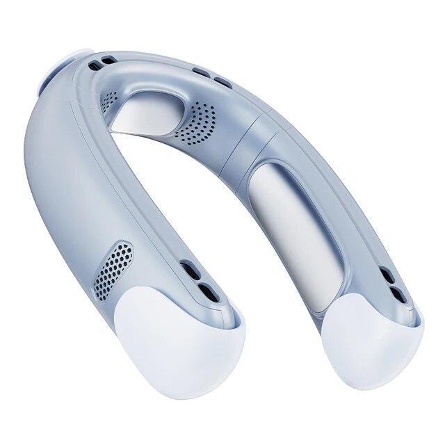 

Портативный шейный вентилятор 5000 мАч, USB перезаряжаемый безлопастный вентилятор, бесшумный мини-электрический шейный ремешок, переносной кондиционер, охлаждающие вентиляторы синий