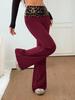 Pantalon évasé taille moyenne imprimé léopard euro-américain - Confortable, Tendance, Amincissant Vêtement décontracté Printemps/Été