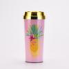 Double Layer Thickened Coffee Cup Insert Card Flower 16Oz Plastic Water Cup Heat Insulation Portable Water Cup