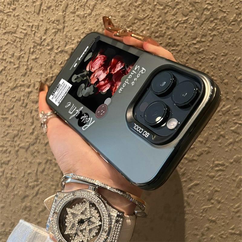 Verbesserte IMD-Hülle mit romantischem Rosen-Blumendruck, stoßfeste, schützende weiche TPU-Hülle, vollständige Rückseite für iPhone Samsung