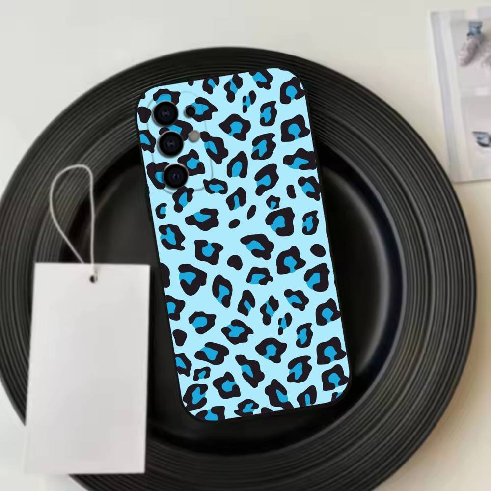 Leopard P-Print Phone Case For Samsung S25,S24,S21,S22,S23,S30,Ultra,S20,Plus,Fe,Soft Silicone Black Cover