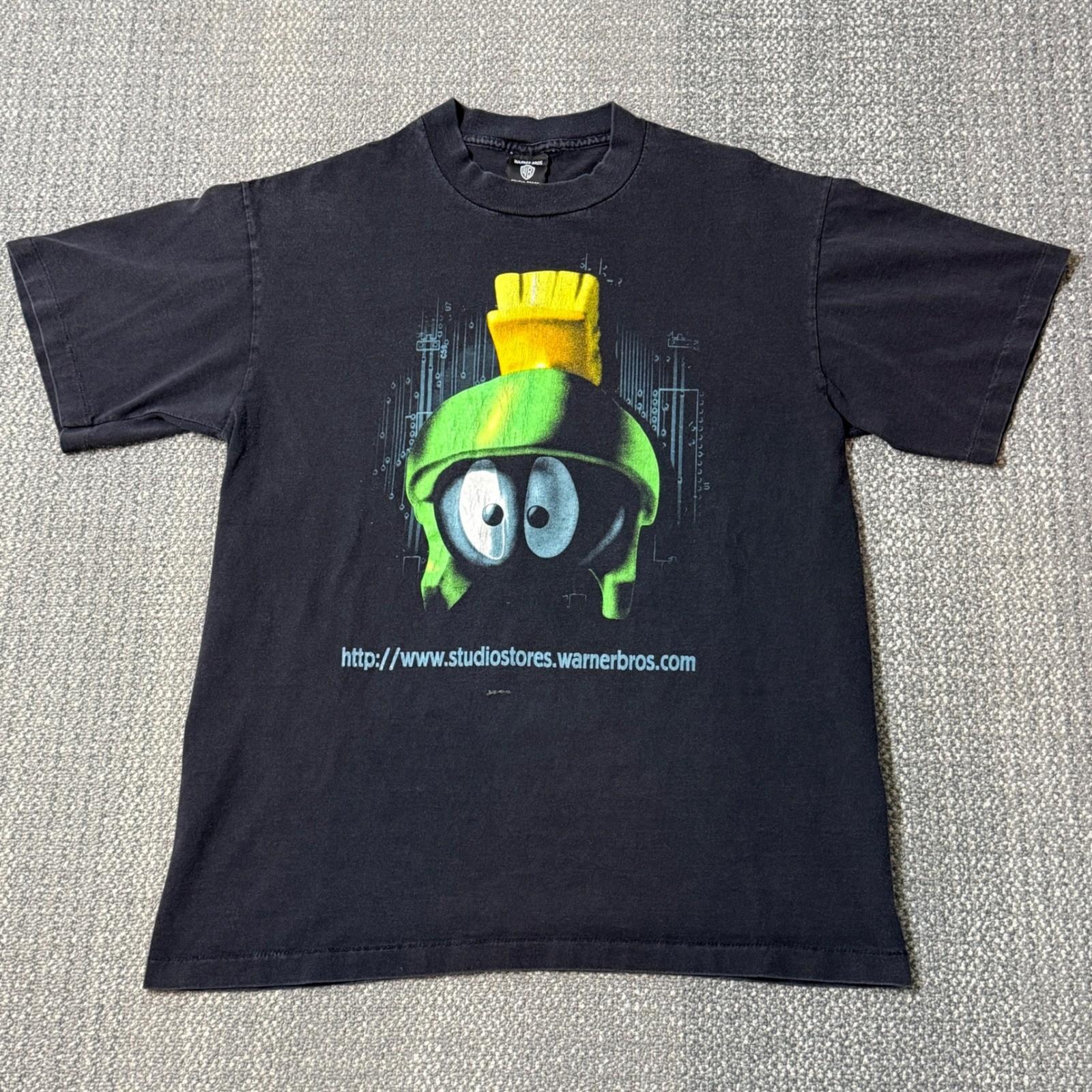 Vintage 90s Marvin the Martian T-shirt Warner Bros. Black Medium Single Stitch S