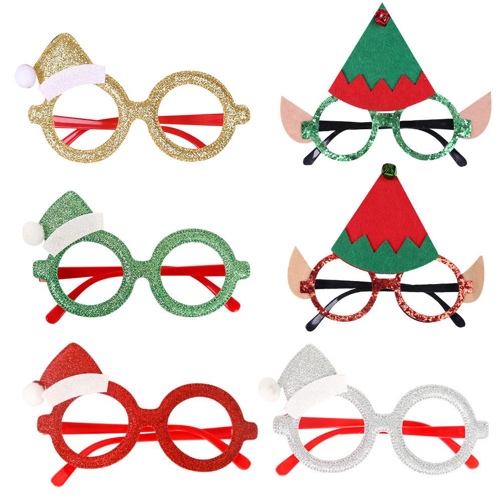 Christmas Santa Whimsical Glasses In Cartoon Style Perfect For Holiday Celebrations