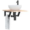 VidaXL Wall-mounted Vanity Shelf Steel and Solid Oak Wood 3302539