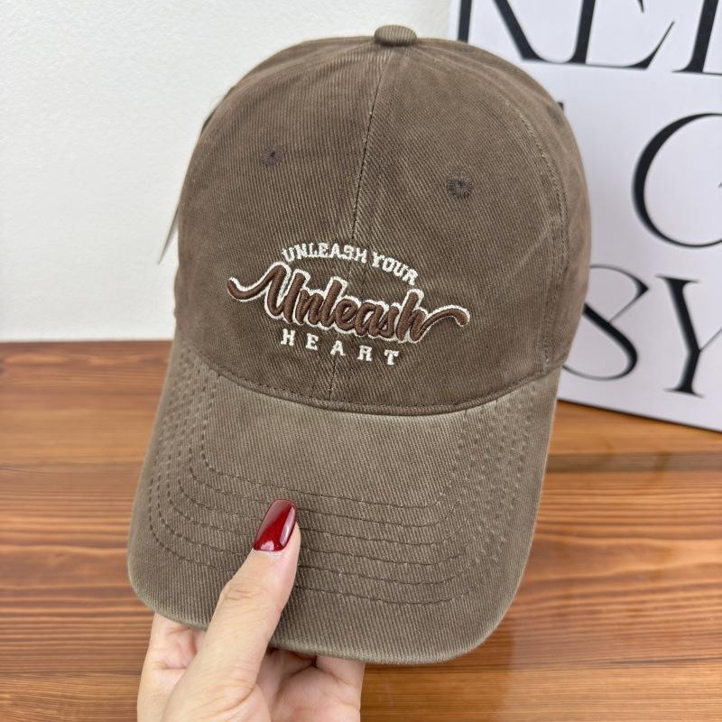 Letter Embroidery Autumn Baseball Cap For Men And Women, Wide Brim, Small Face, Big Head Circumference, Peaked Cap