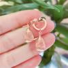 Exquisite 585 Purple Gold Plated Rose Gold Water Drop Hollow Earrings Simple And Exquisite Fashion Ins Cold Wind Ear Buckles