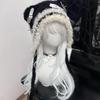 Bear Pattern Hats Adult Soft Plush Hats Thicken Female Hats Star Crosses Decoration for Daily Wear