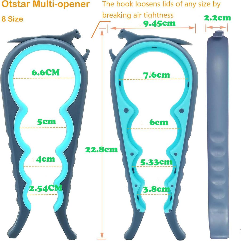 Jar Opener Bottle Opener and Can Opener for Weak Hands, Seniors with Arthritis and Anyone with Low Strength, Mutil Jar Opener Get Lids Off Easily