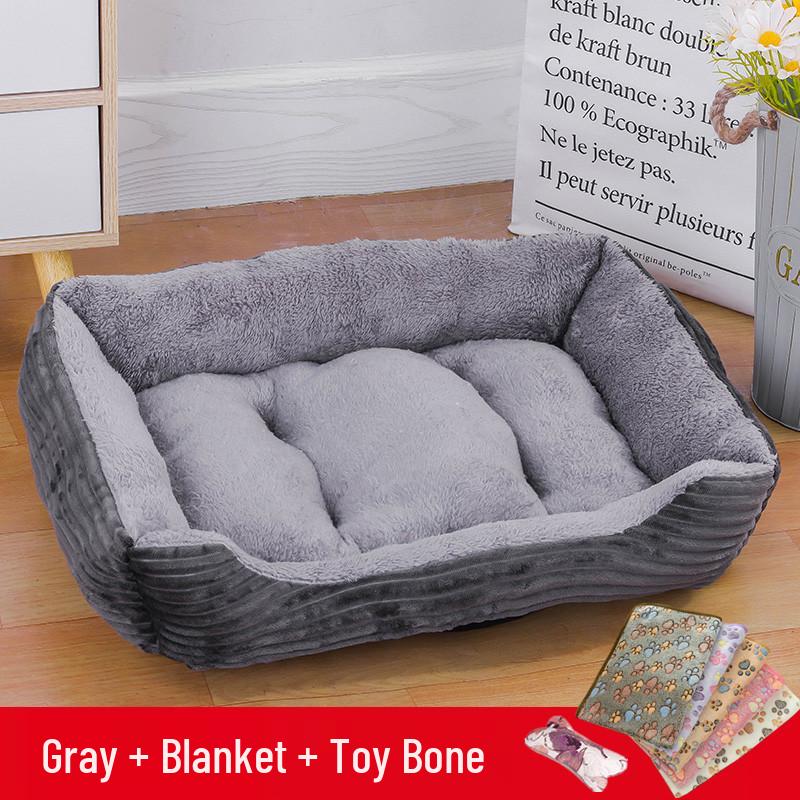 All-Season Pet Bed for Small Dogs & Cats - Winter Warmth Dog House Mat