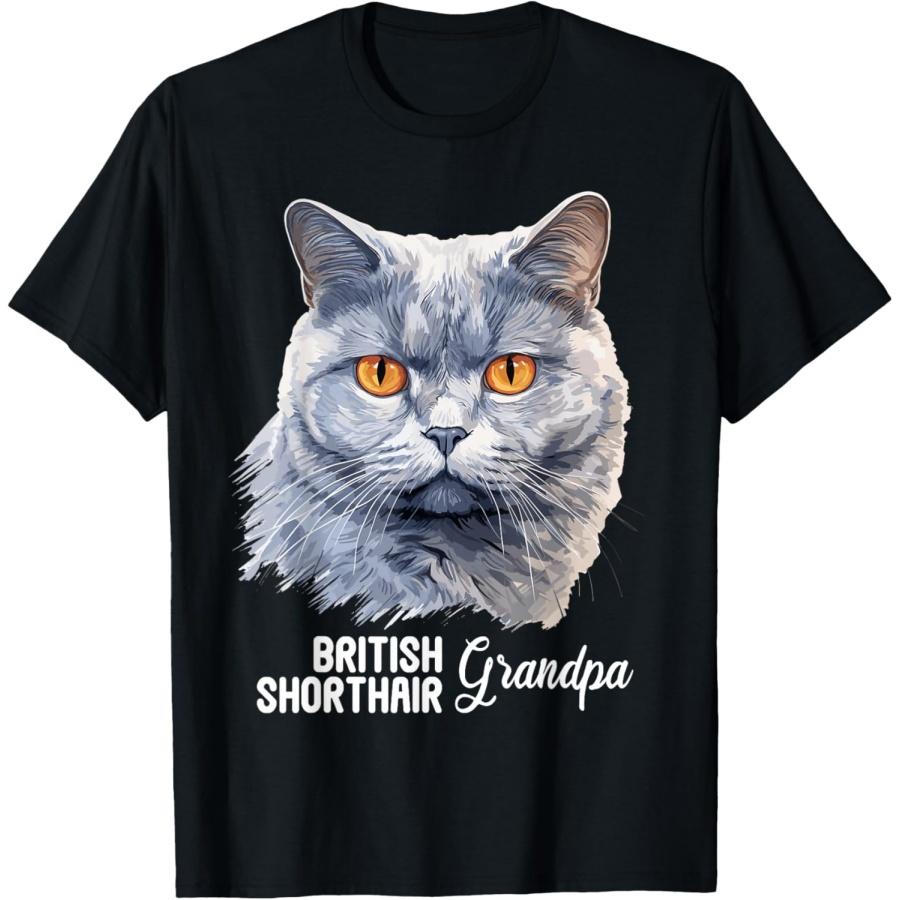British Shorthair Cats Cat British Shorthair Grandpa Men Kids T-Shirt XXXXXL чёрный