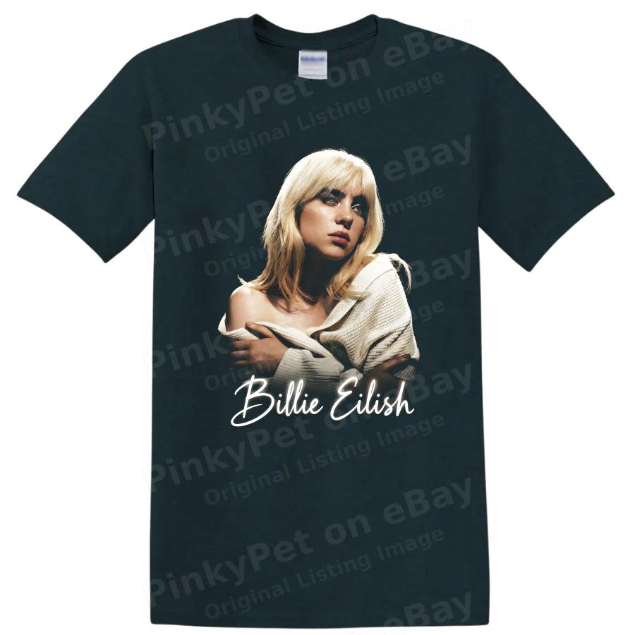 Billie Eilish Pop Star Portrait T Shirt Music Fan Concert Gift Graphic Art Tee