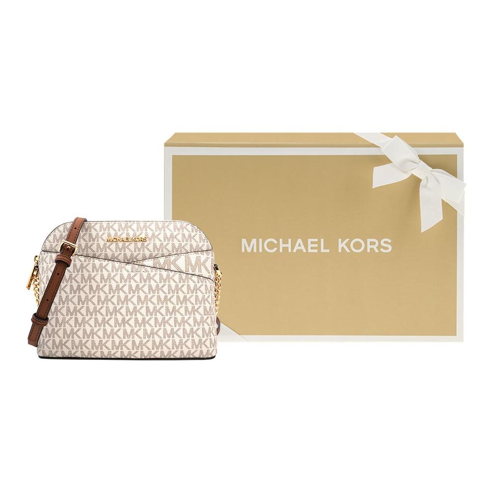 Michael Kors Mk Jet Set Travel Simple French Chain Logo Print Shell Bag Women Shoulder Bag Vanilla-White 35F1GTVC6B-VANILLA