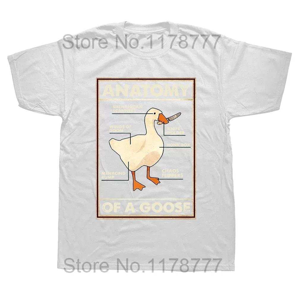 Mess With The Honk You Get The Bonk Funny Goose Print T Shirts Cartoon Unisex Clothing Short Sleeve Anime Unisex Tee Shirts