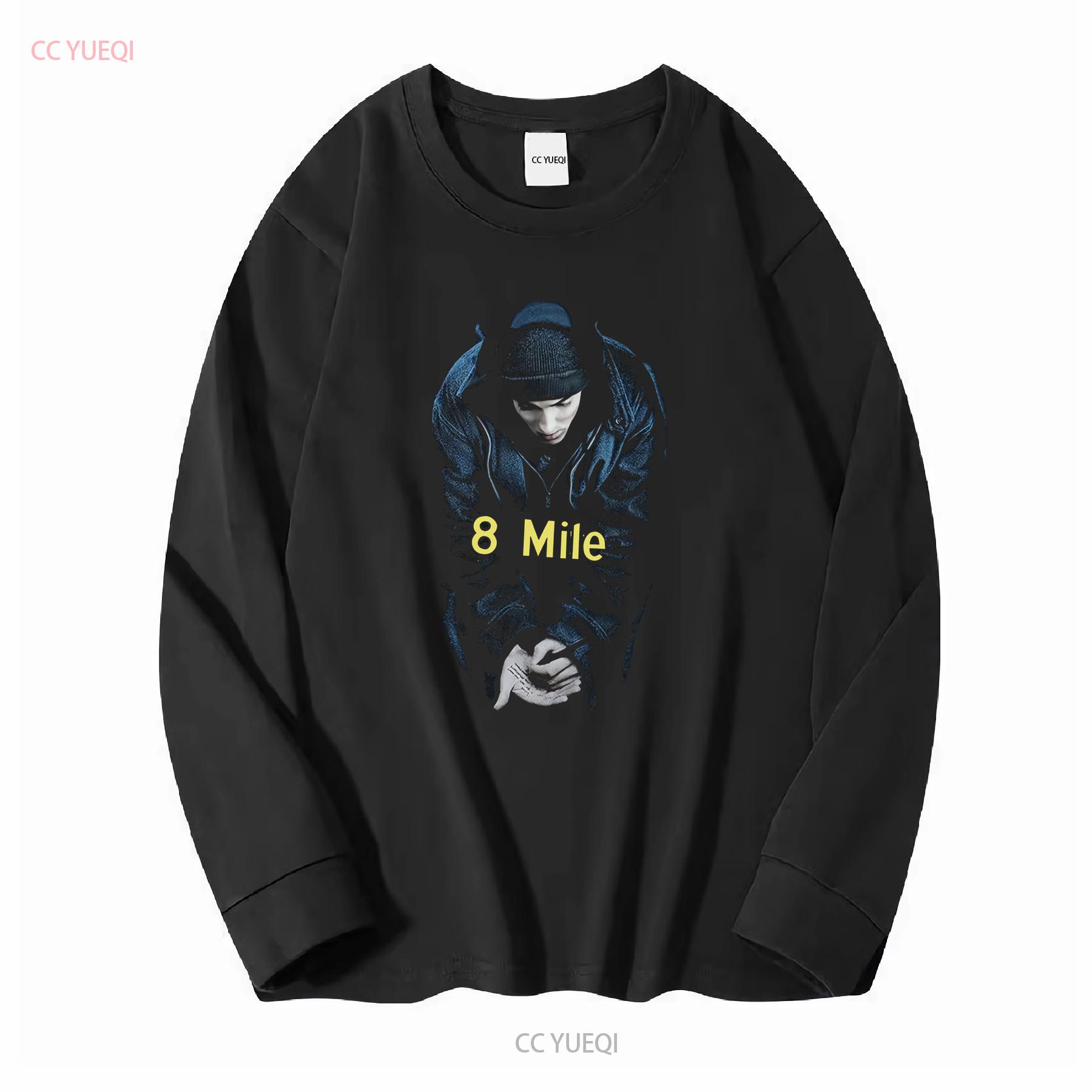 Vintage Size M 00S Eminem 8Mile 8 Mile Front Print T Shirt Black Us vintage Washed Stylish Casual streetwear Comfortable S