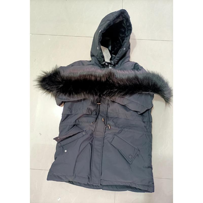 Cotton Padded Plus Size 2XL Winter Big Fur Jacket Women Loose Slim Warm Hooded Parka Coat Down Jacket