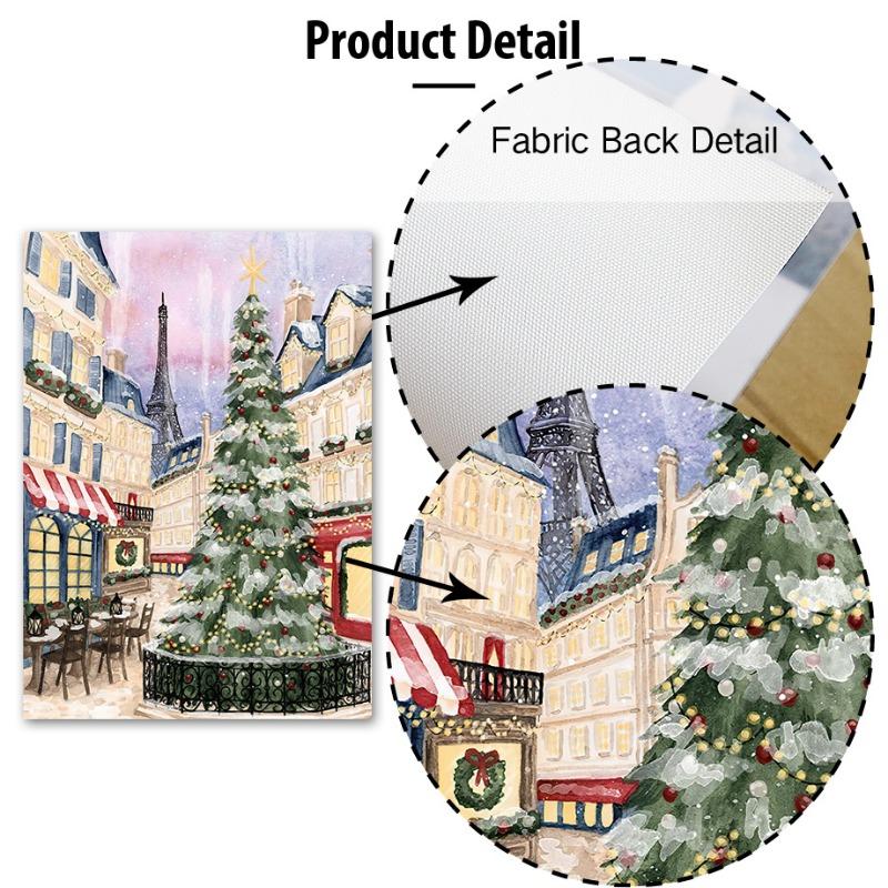 Paris Christmas Tree Shop Vase Plant Socks Gift Wall Art Canvas Painting Posters And Prints Wall Pictures For Living Room Decor