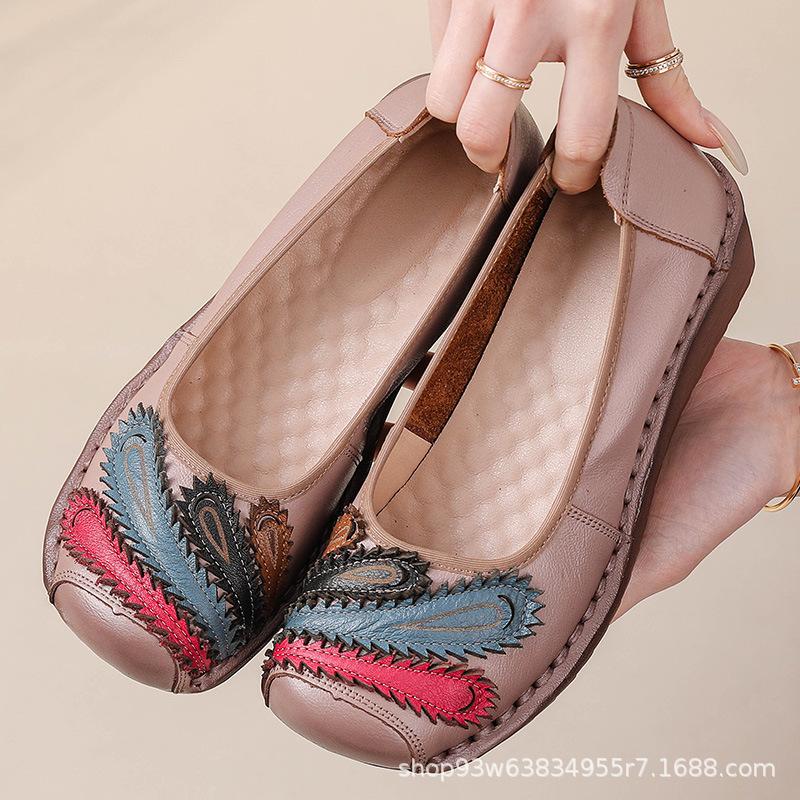 Mocasini casual din piele pentru femei Pantofi confortabili, anti-alunecare, pentru mers pe jos, pentru femei, munca de afaceri, mocasini, pantofi de balet, ușoare, moi