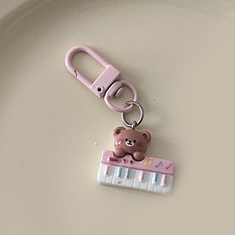 Kawaii Bear Keychain Cartoon Earphone Shell Pendant School Backpack Pendant Decoration Kid Toy Gift