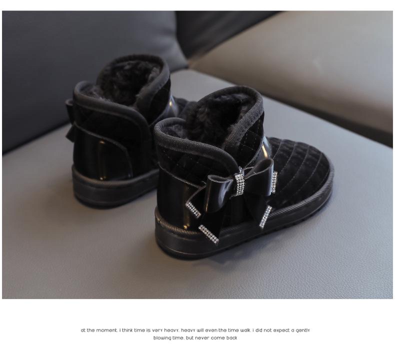 Bottes d'hiver imperméables pour filles doublées en polaire - Antidérapantes, chaudes chaussures de neige pour enfants