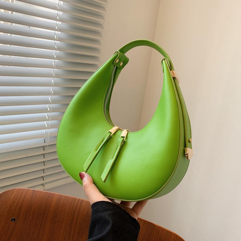 Luxury Half-moon Underarm Bag for Women PU Leather Shoulder Bag Autumn Winter Crossbody Bag