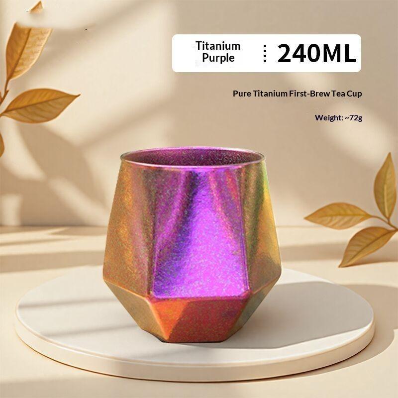 Pure Titanium Water Cup Double Wall Titanium Mug Lightweight Insulated Beer Tea Tumbler For Home Office Daily Drinking