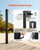 35L Solar Heated Shower, 195cm Showerhead Height Outdoor Shower, with Foot Faucet & Soap Box Rack, Hot & Cold Water Adjustment, Freestanding for