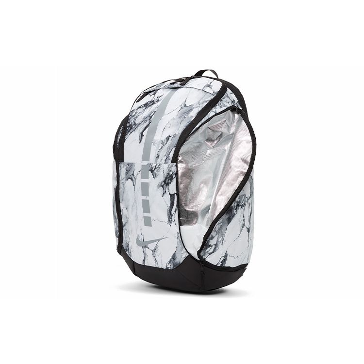 Nike Hoops Elite Pro Basketball Large Capacity Zipper Backpack Unisex Backpacks White Black Silver BA5555-100