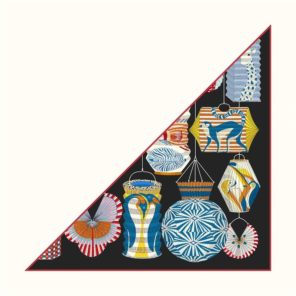 

Women Light Luxury Triangle Scarf Shawl Hijabs Women Printing Bandana Foulard Neckerchief For Ladies 130x85cm