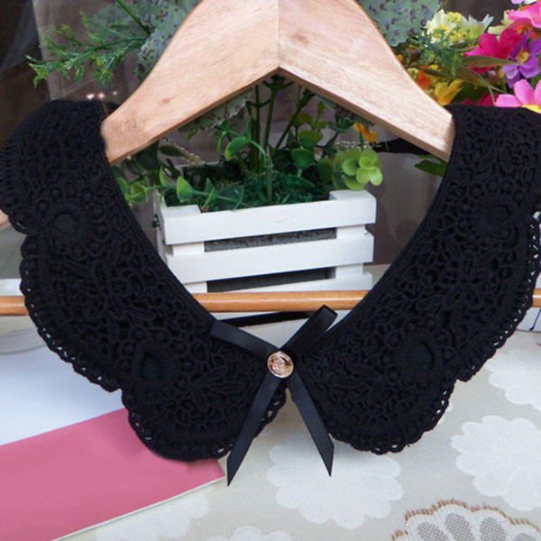 Tie White Fake Collar for Women Stand Detachable Collar Fake Girls Vintage Lace Ladies False Blouse Collar Apparel Accessories