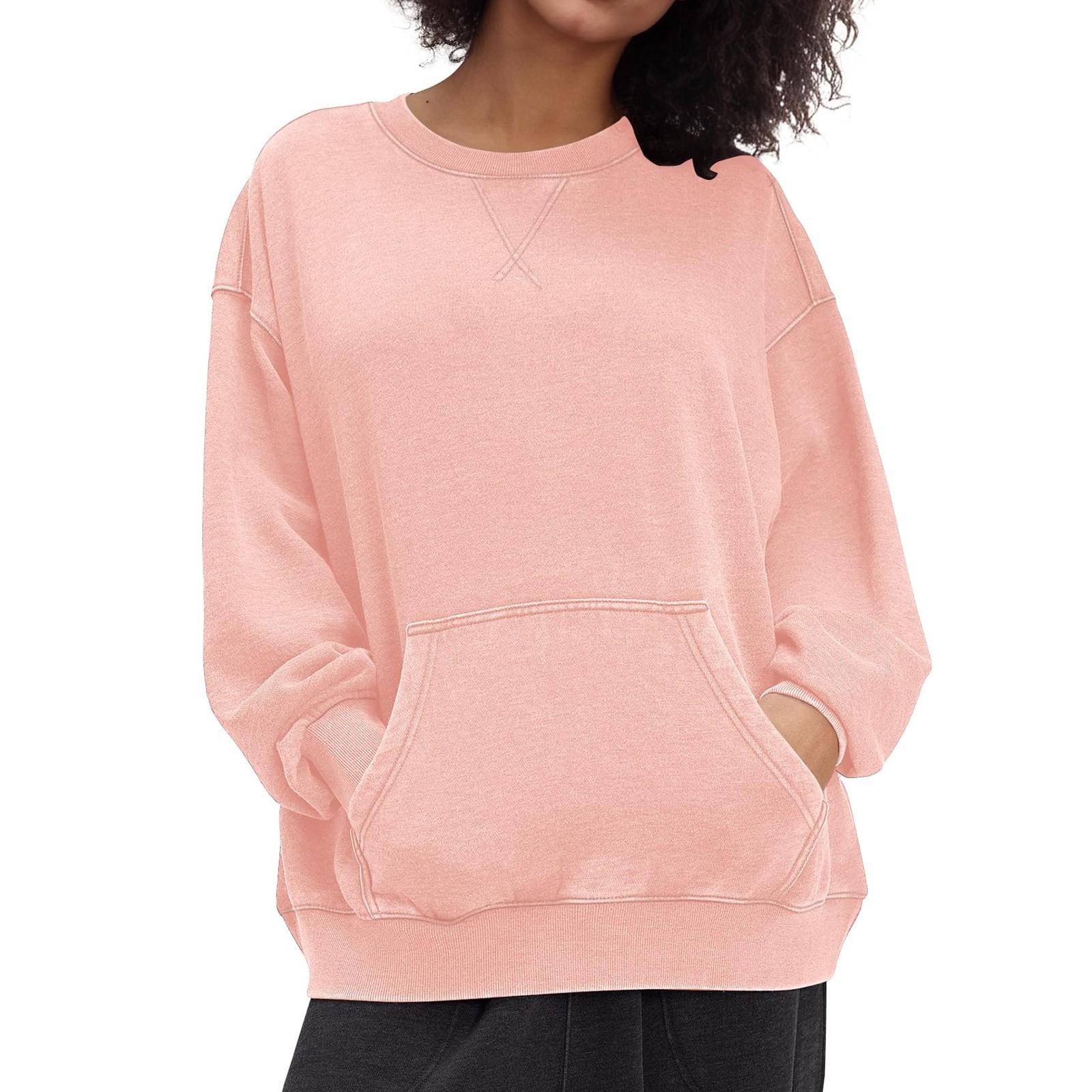 

Женские зимние топы Женская толстовка с длинным рукавом Повседневный свободный пуловер Флисовые топы XL кофейный