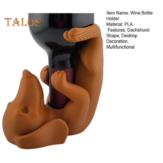 Teckel Wijnfleshouder PLA Hond Figuur Bierfles Displaystandaard Organizer Rek Huis Keuken Bar Eettafel Desktop Decoratie
