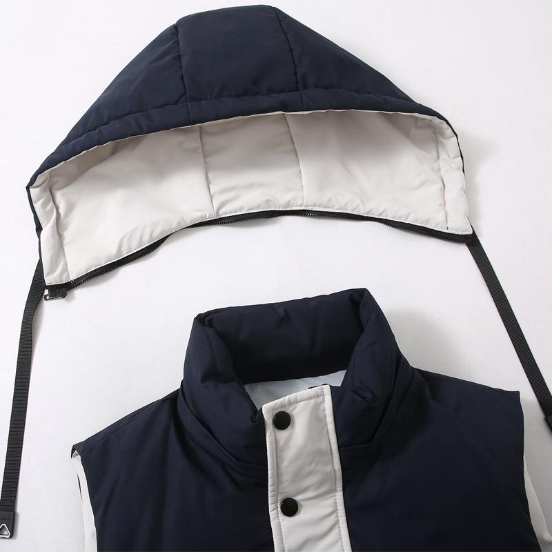 Plus Size L-6XL Winter Sleeveless Parkas Man Thick Outerwears Fashion Men's Warm Vest Hooded