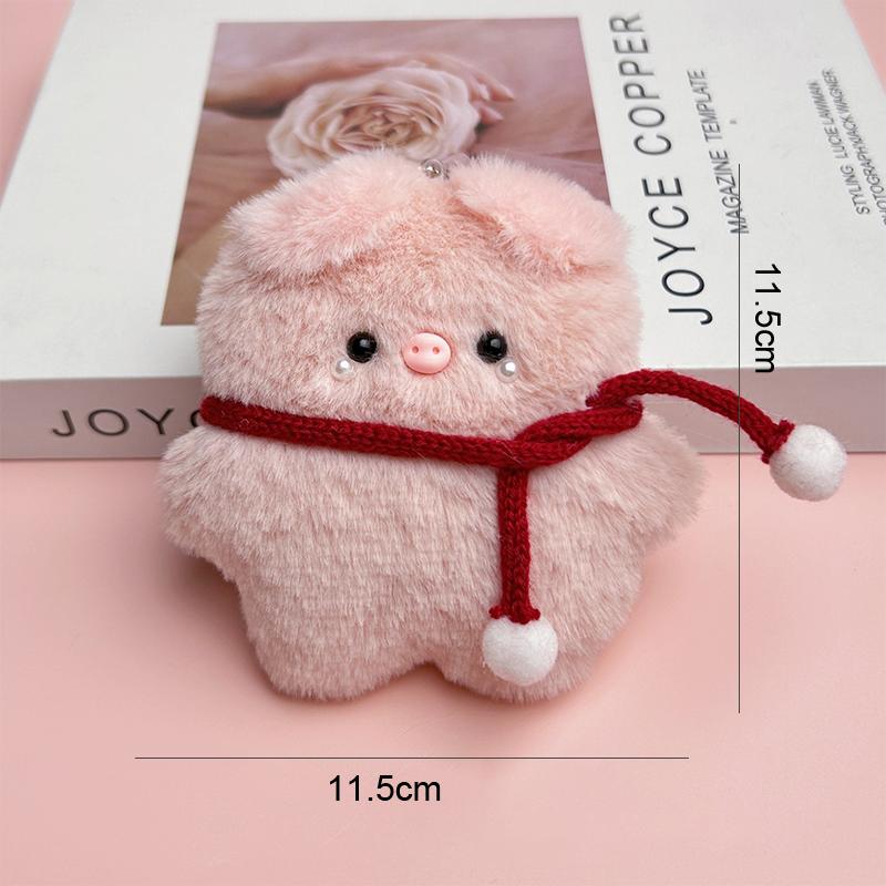 Cute Cartoon Plush Pig Keychain Creative Sunglasses Pig Doll Keychain Kawaii Stuffed Toy Backpack Pendant Decoration Gifts