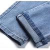 Duży rozmiar 2024 Jeansy męskie Slim Straight Korean Style Trendy Stretch Jasny kolor Spodnie casualowe Lato Cienki styl