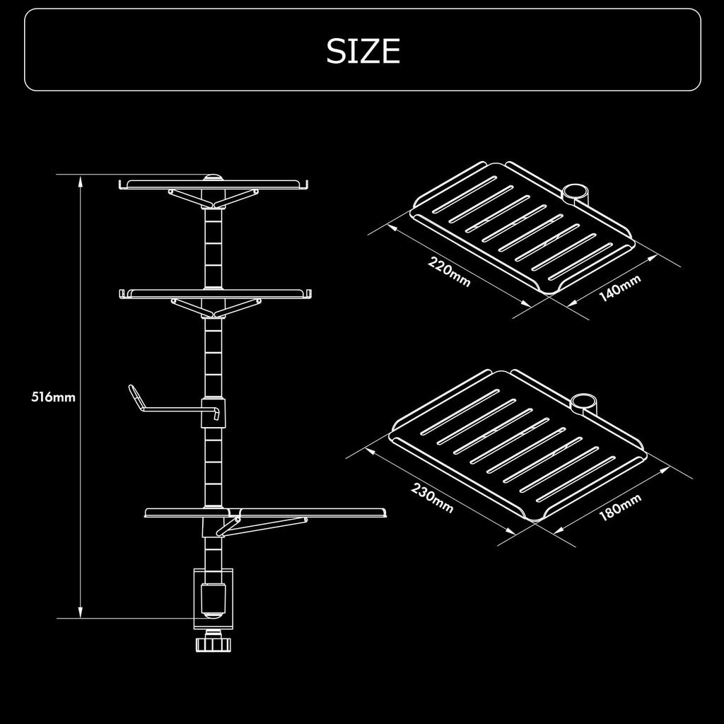 Bauhutte Audio Interface Stand Under Desk Headset Audio Mixer Storage Retrofit BHP-A220-BK