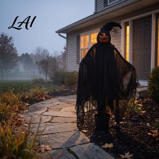 Halloween Witch Decor for Home Ground Stake Black Robe And Pointed Hat Spooky Outdoor Decorations Figures Weather Resistant Yard Props Party Garden
