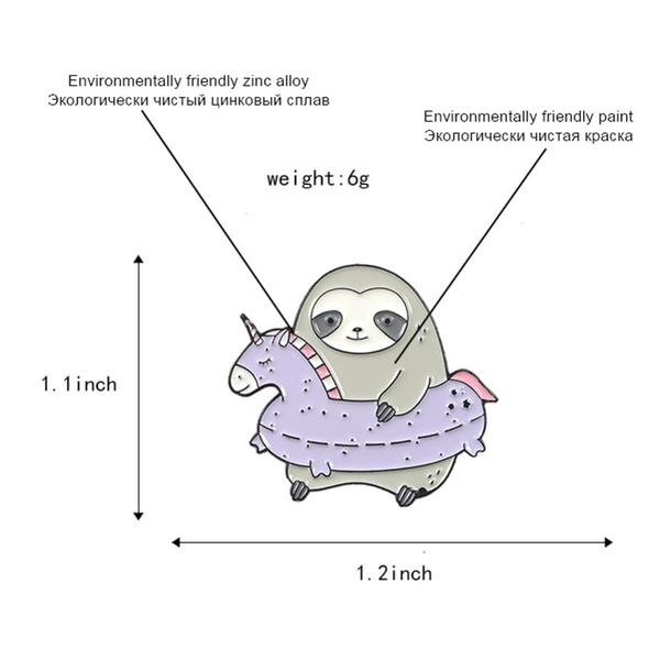 Unique New Fashion Cartoon Sloth Enamel Pin Badge In Mint Green For Trendy Collectors